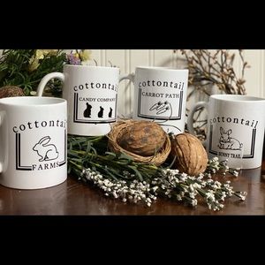 Easter mugs set 4 farmhouse